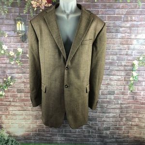 Prontomoda Men’s Wool Blazer 50R Classic Fit Brown